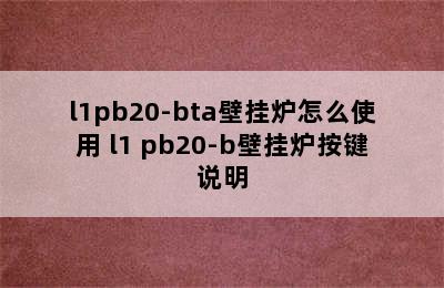 l1pb20-bta壁挂炉怎么使用 l1 pb20-b壁挂炉按键说明